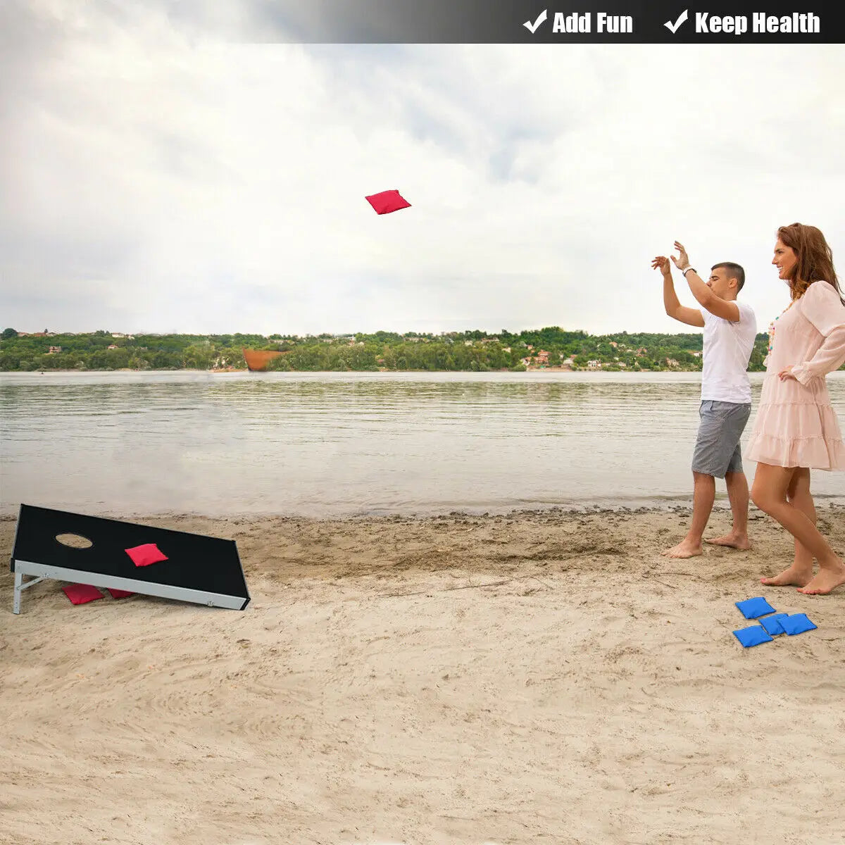 Foldable Bean Bag Toss Cornhole Game Set