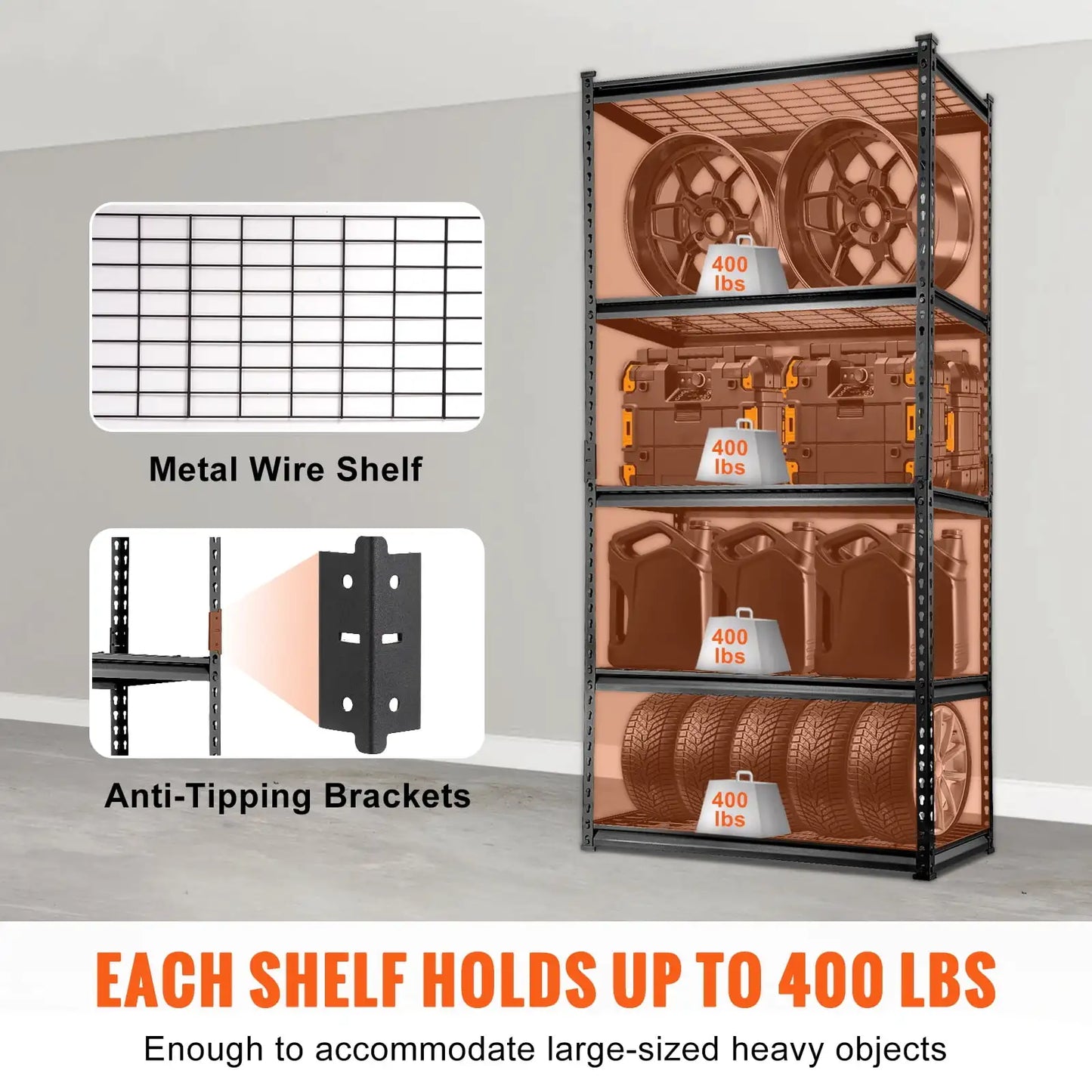 5 Tier Adjustable Garage Storage Shelving