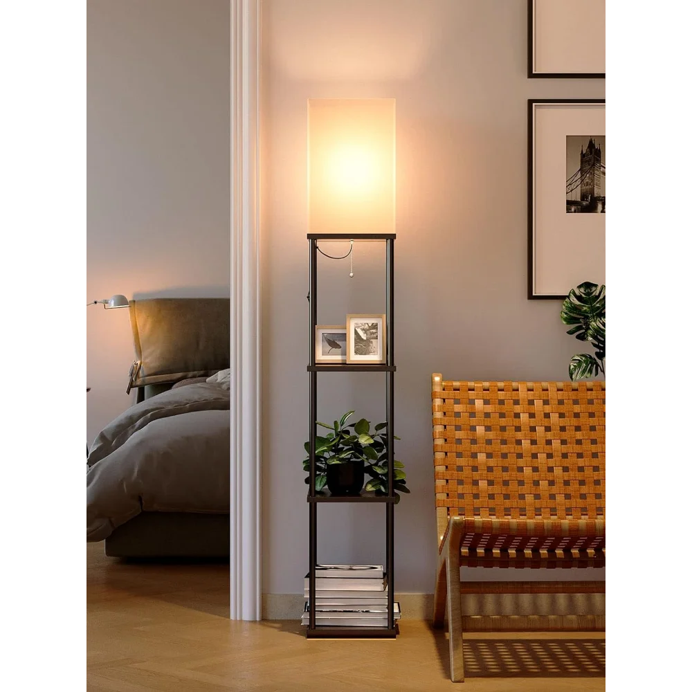 4 Tier Floor Lamp with Shelves