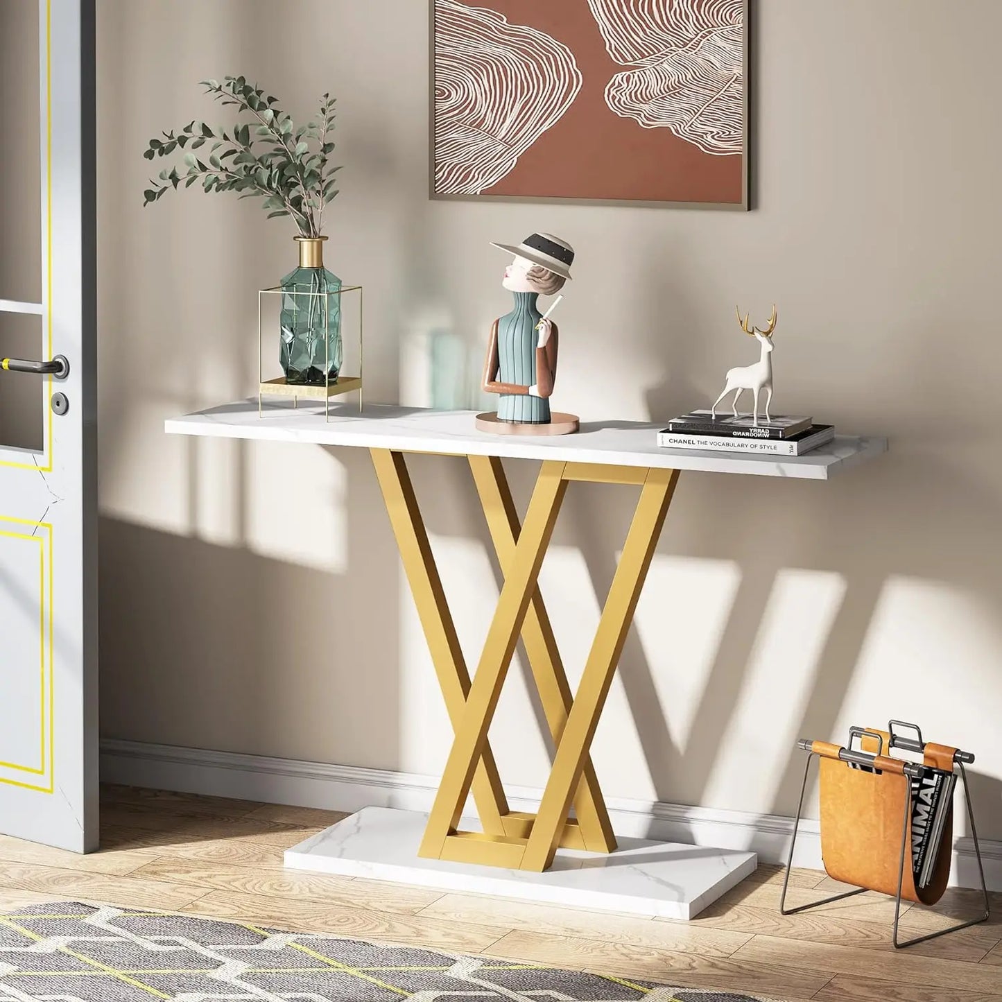 Gold Console Hallway Table