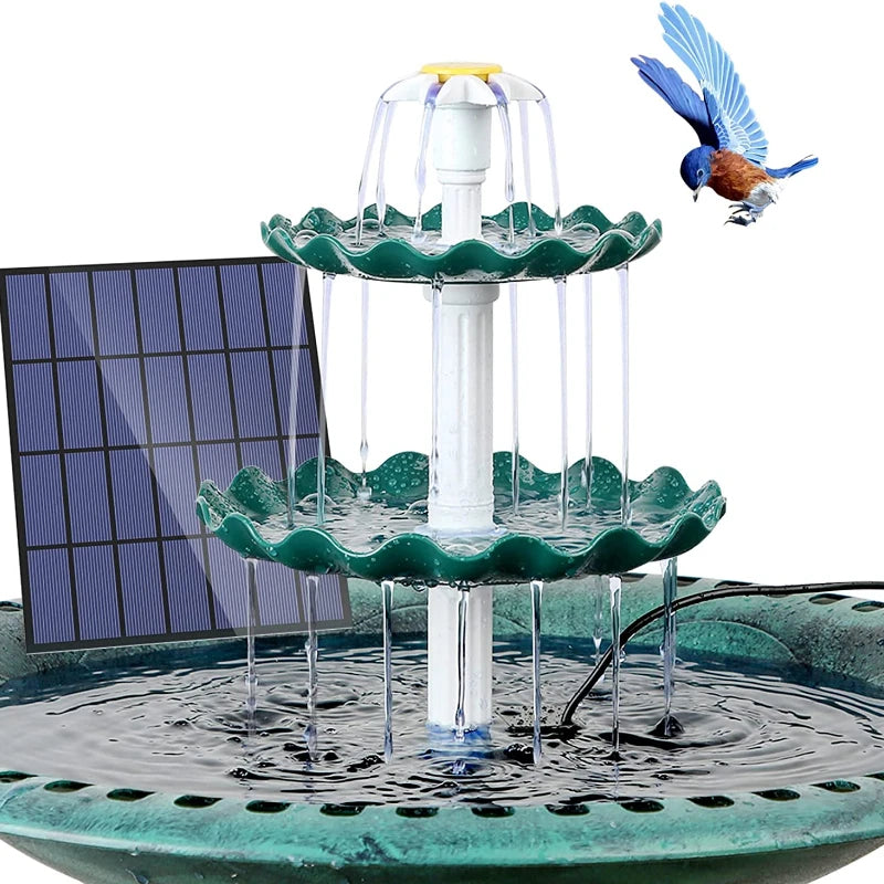 3 Tiered Bird Bath with 3W Solar Pump