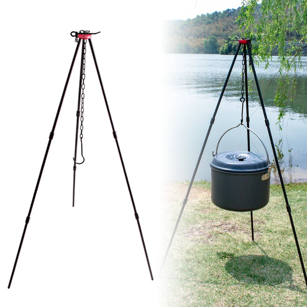 outdoor camping tripod cooking