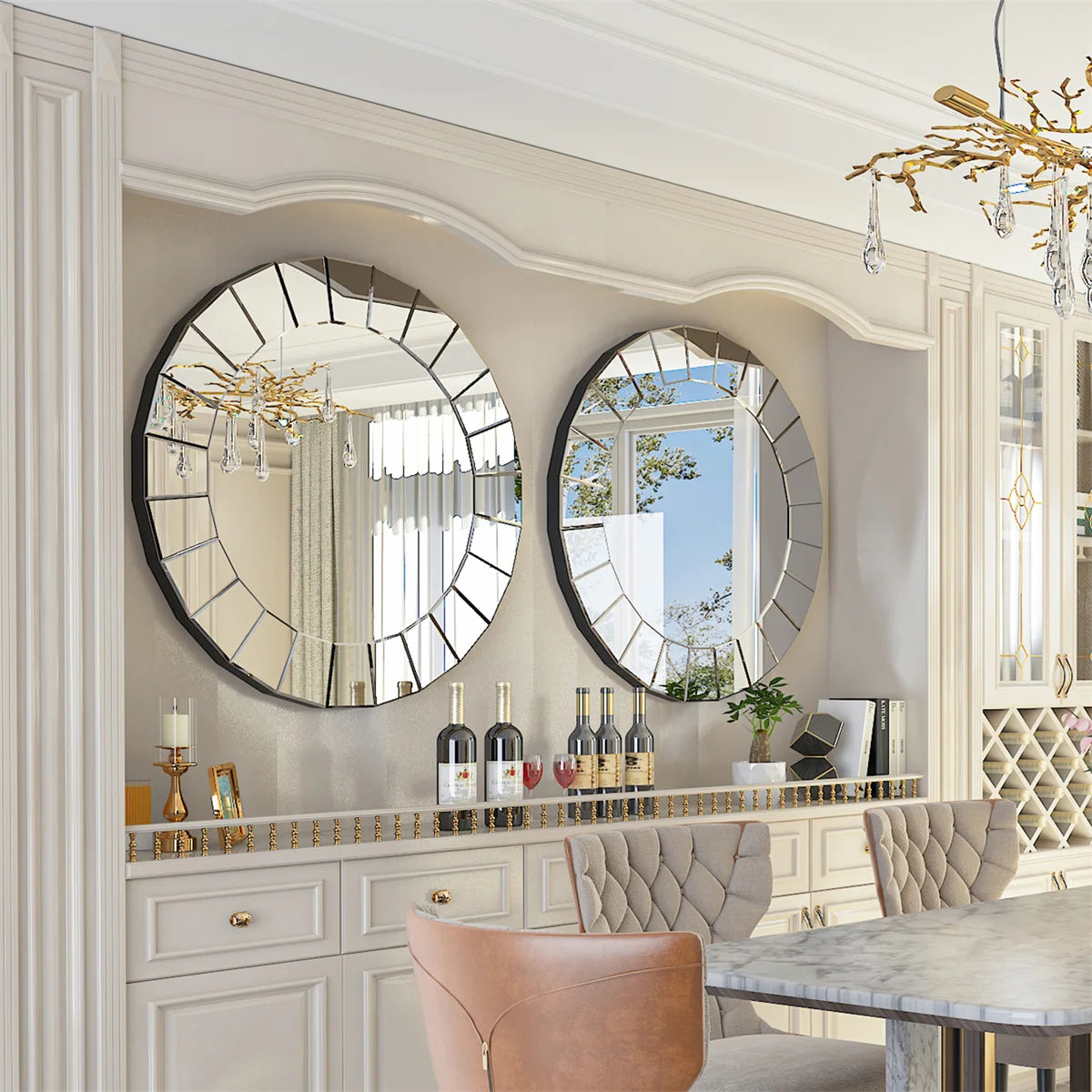 round decorative wall mirror