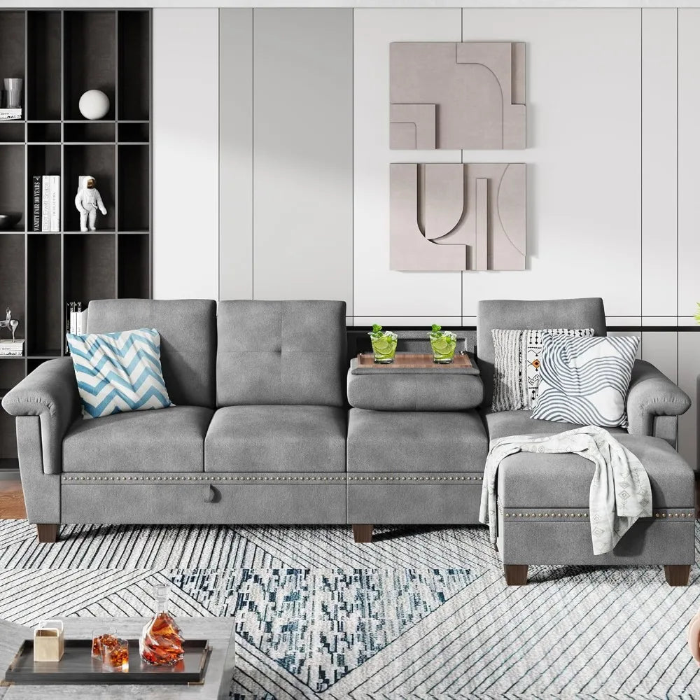 L Shaped Reversible Sectional Sofa