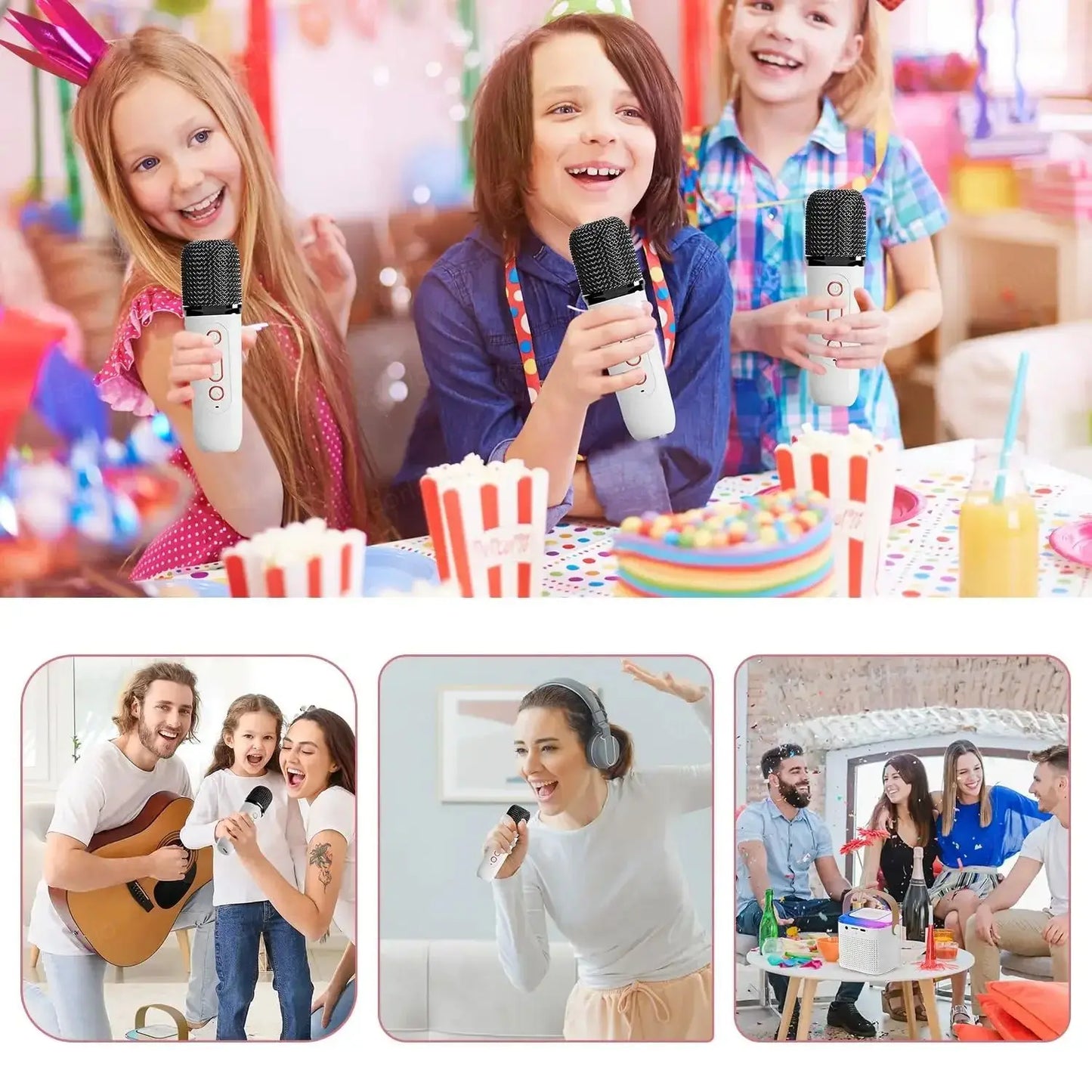 Portable, Bluetooth Wireless Dual Microphone Karaoke Machine