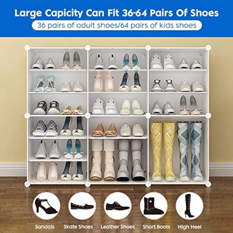 Shoe Rack Storage Cabinet with Doors