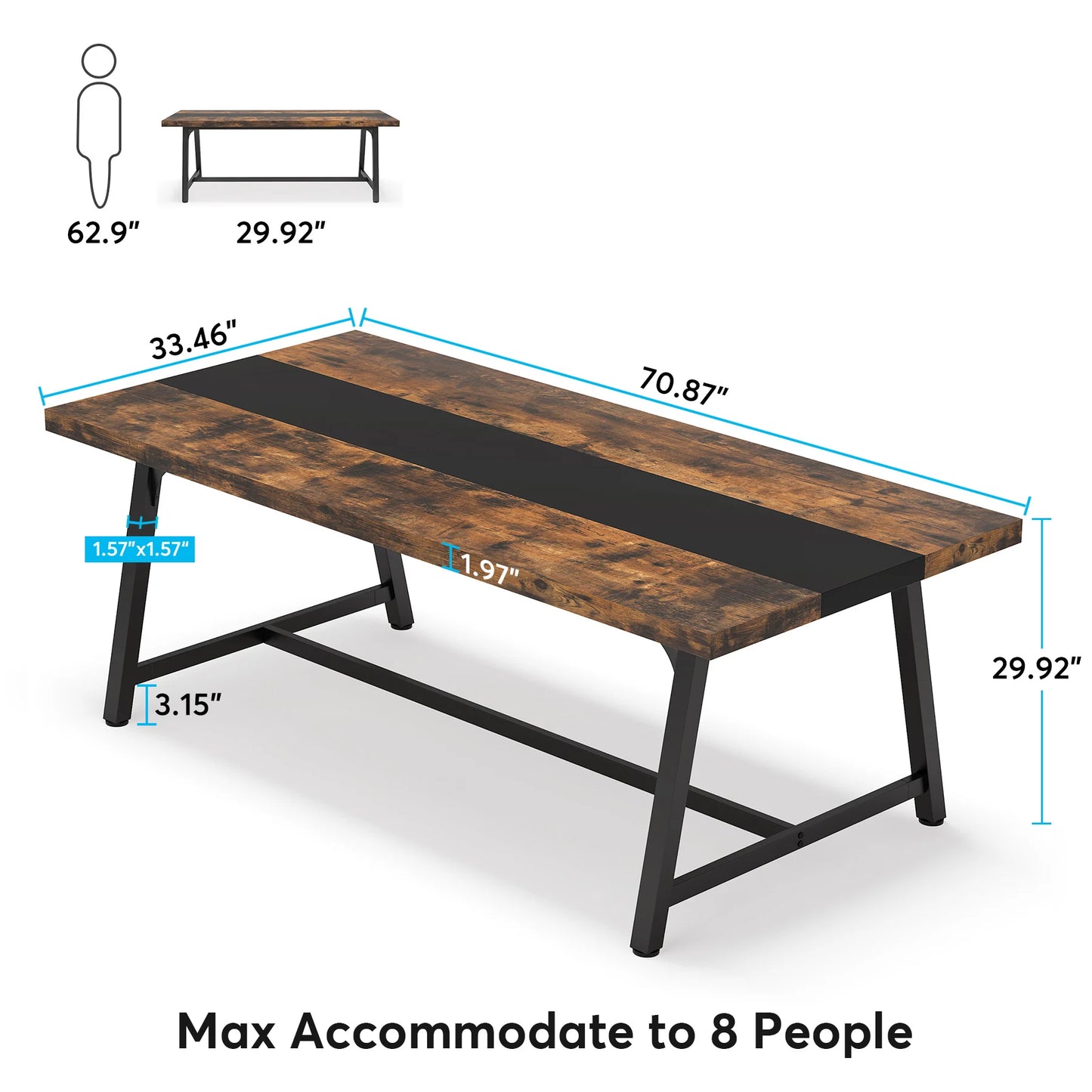 Rectangular Wood Kitchen Table