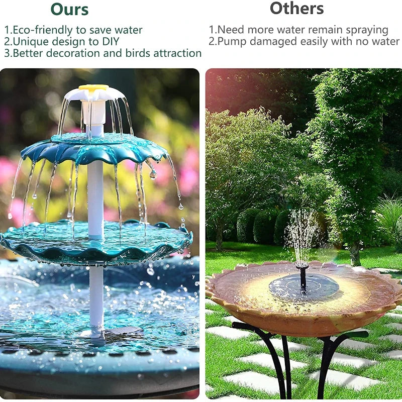 3 Tiered Bird Bath with 3W Solar Pump