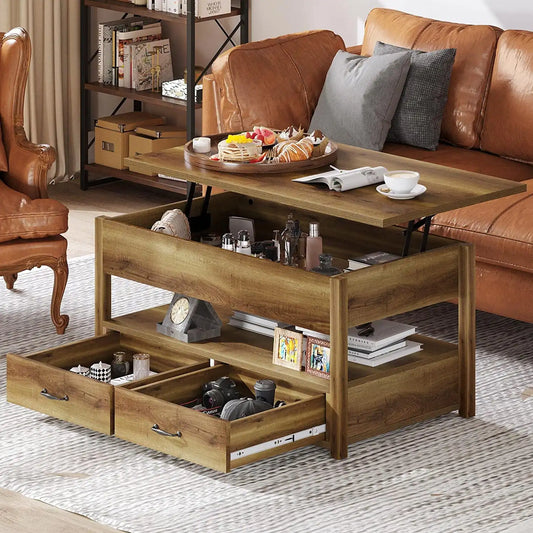 Wood Lift Tip Coffee Table for Living Room