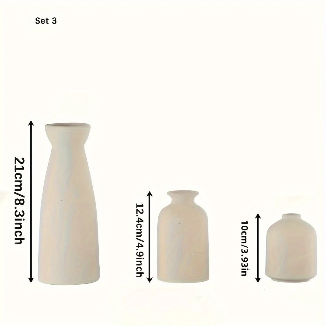 Set of 3 Ceramic Vase Set