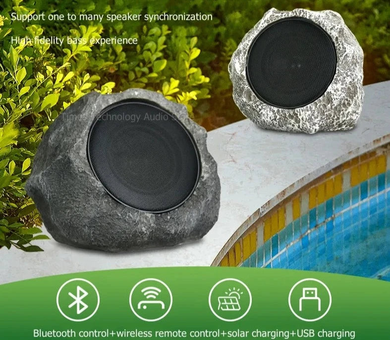 Solar/Wireless Stone Lawn Speakers