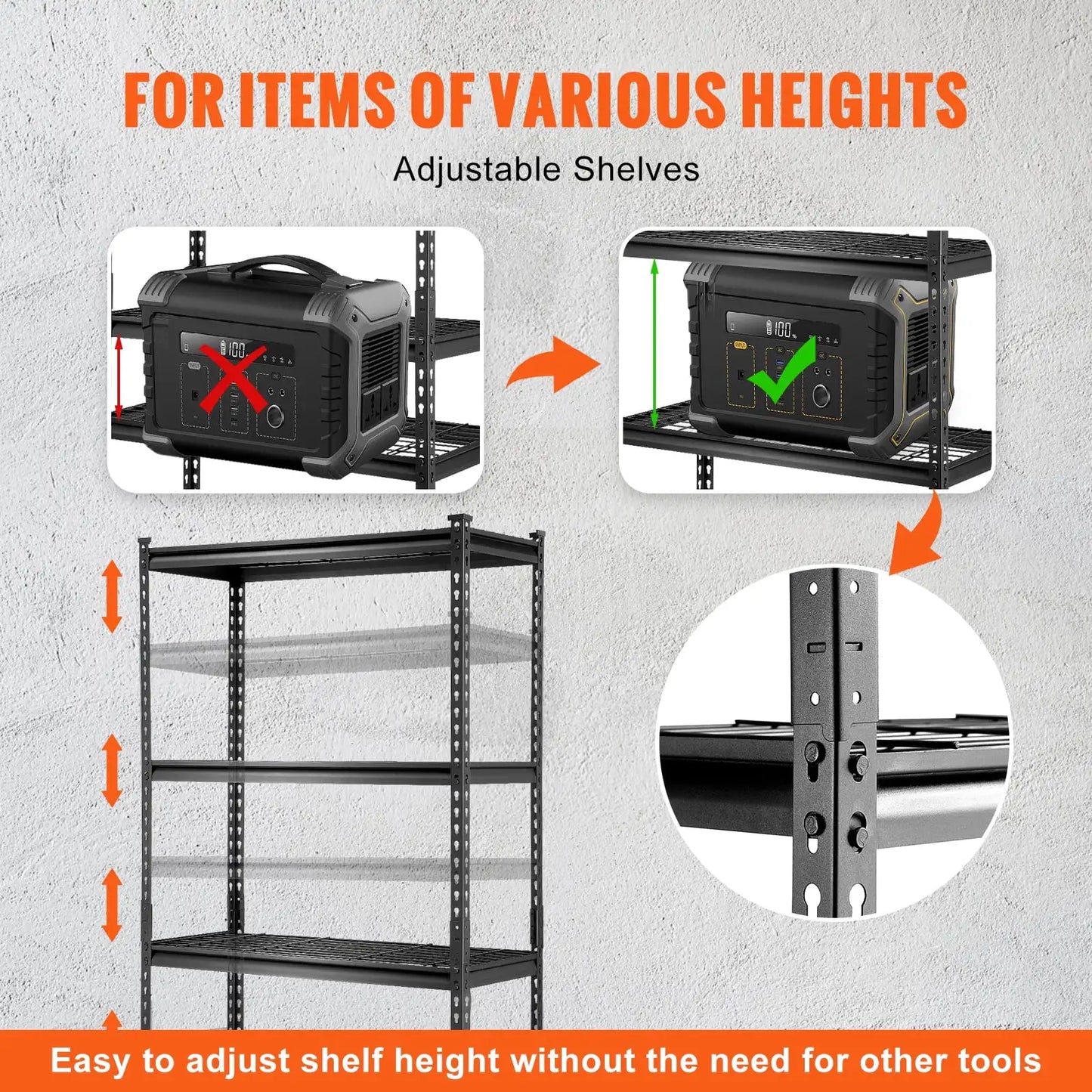 5 Tier Adjustable Garage Storage Shelving