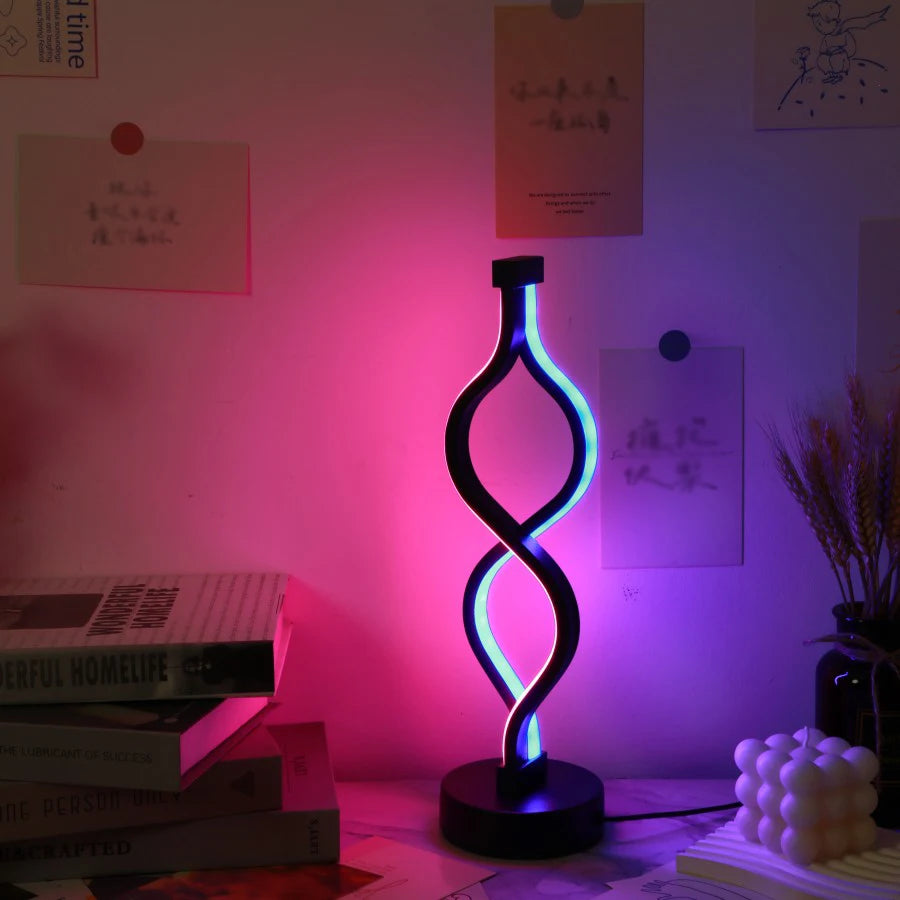 Twist Shape Purple USB Desk Lamp