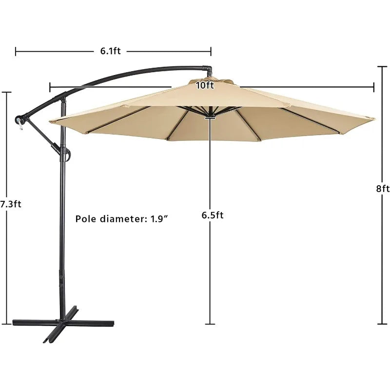 10FT Patio Offset Umbrella