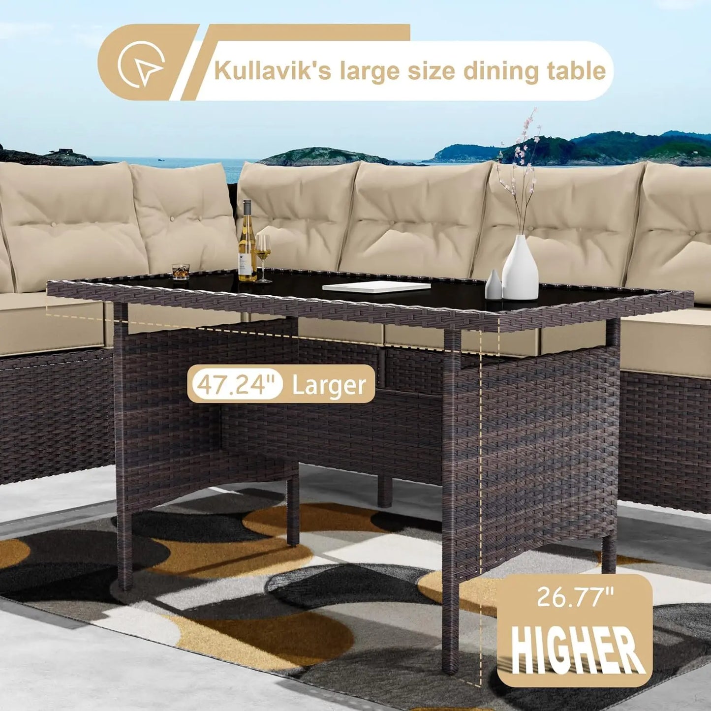 7 Piece Outdoor Patio Furniture Set