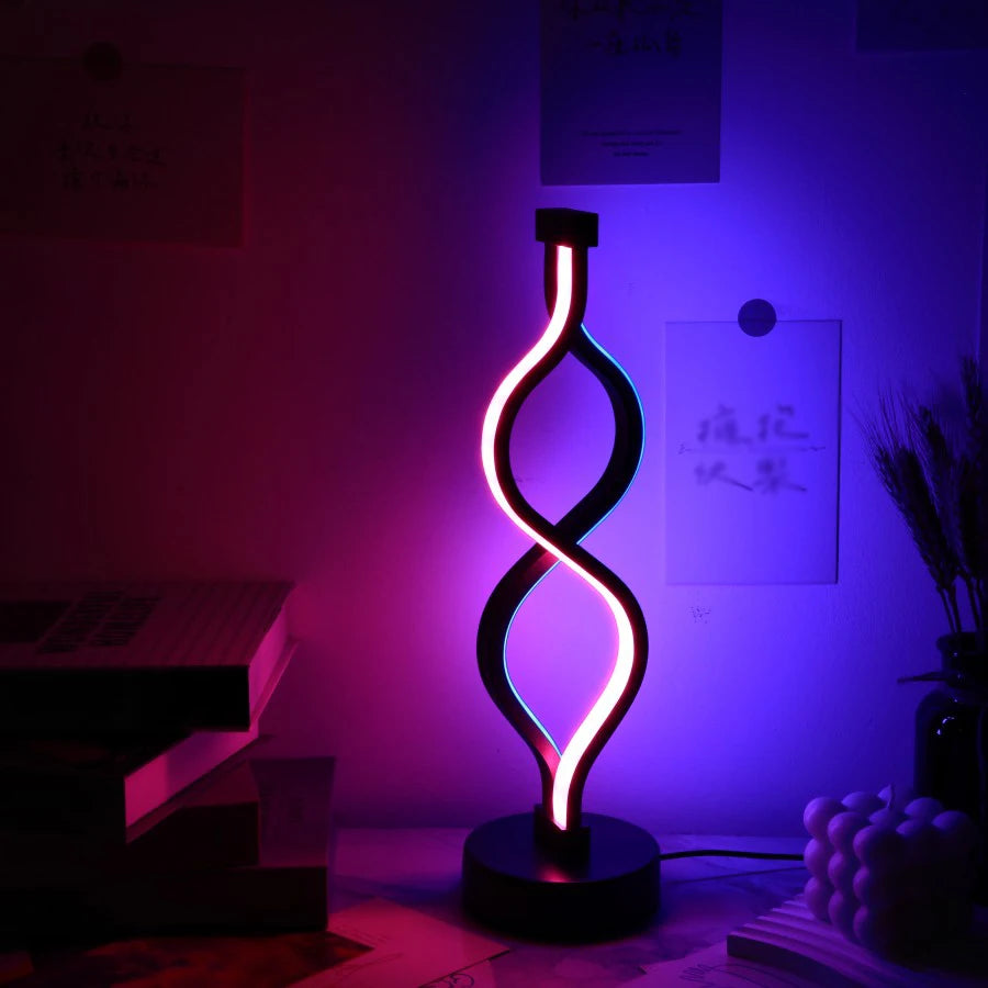 Twist Shape Purple USB Desk Lamp