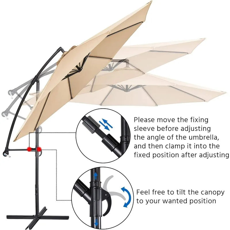 10FT Patio Offset Umbrella