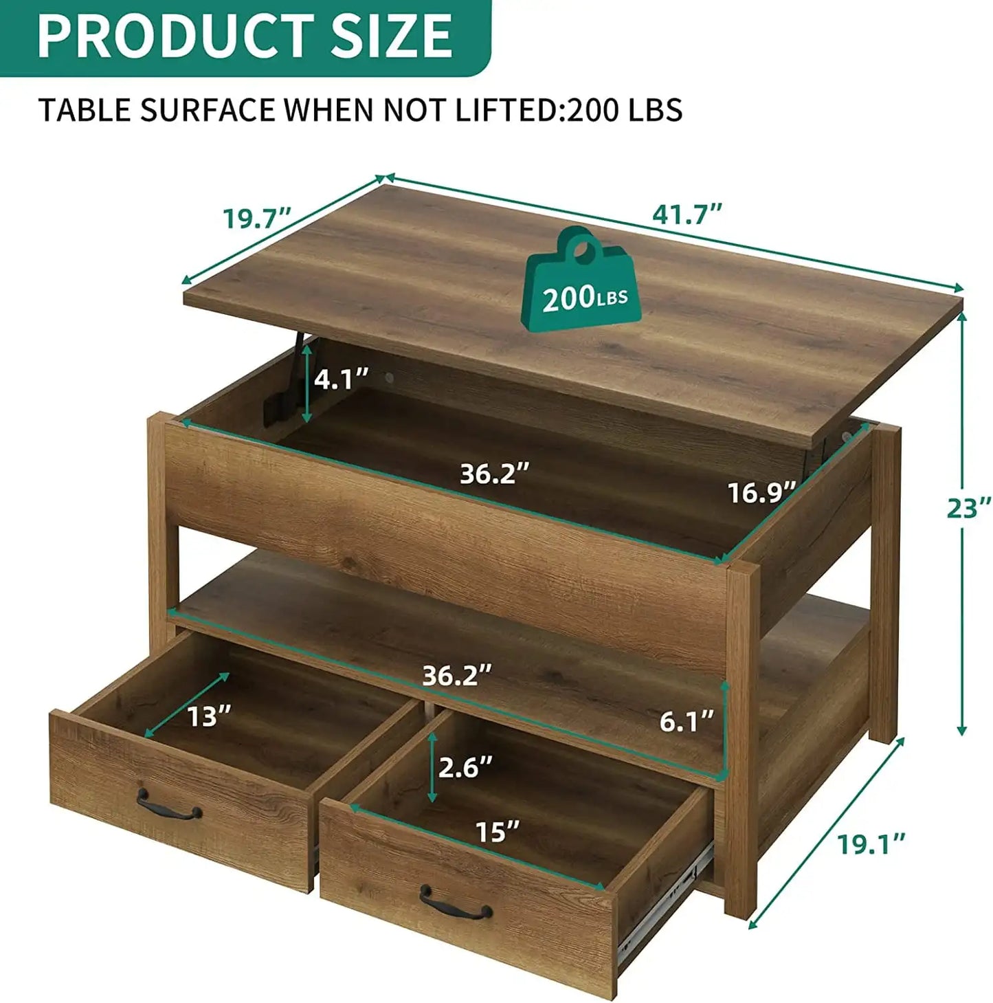 Wood Lift Top Coffee Table