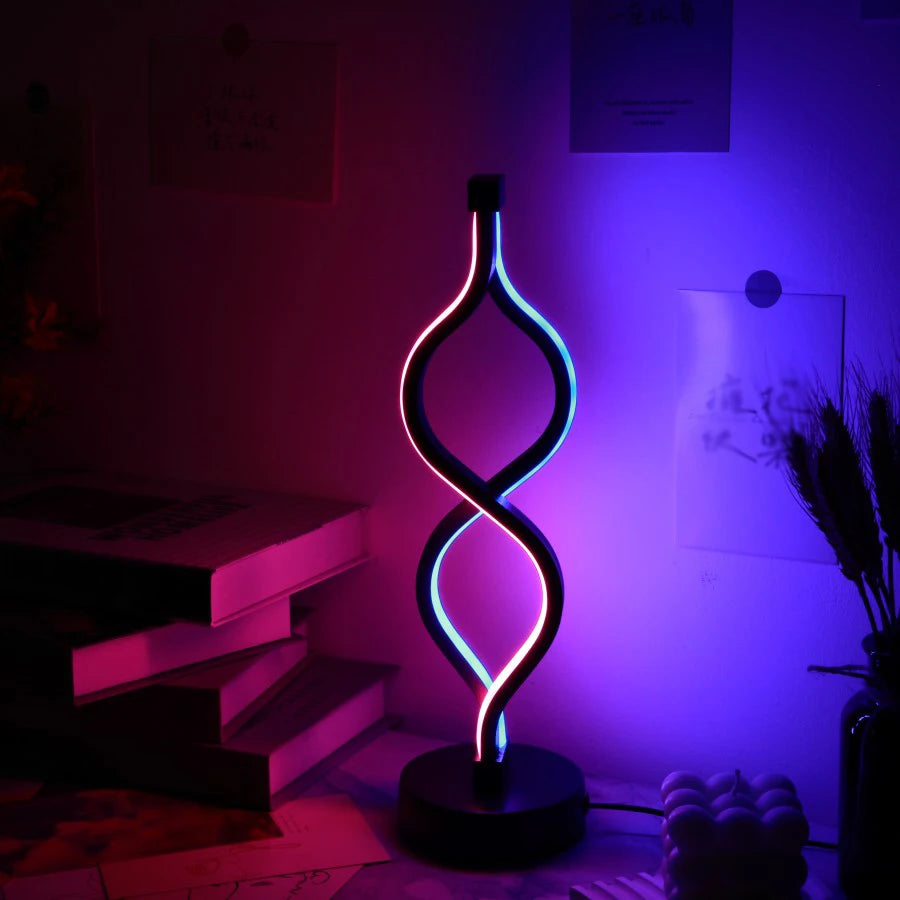 Twist Shape Purple USB Desk Lamp