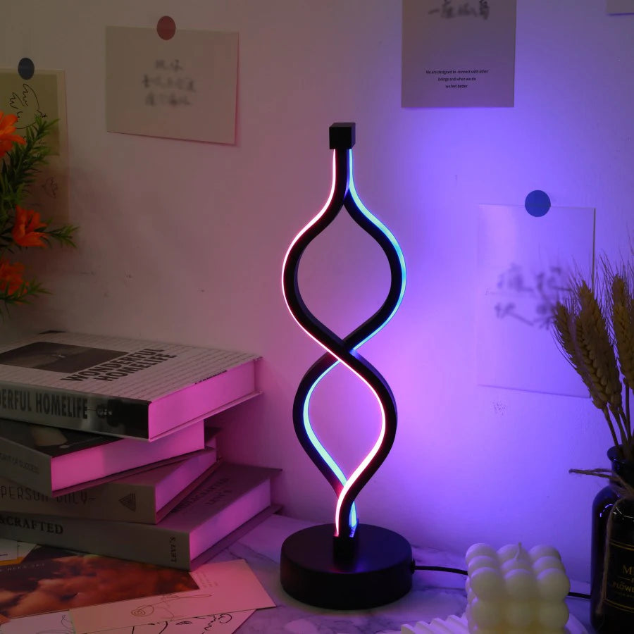 Twist Shape Purple USB Desk Lamp