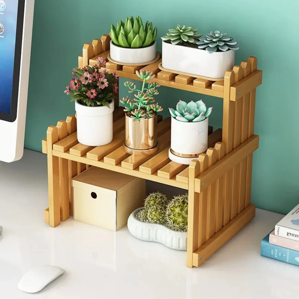 Indoor Plants Holder Wood Shelf