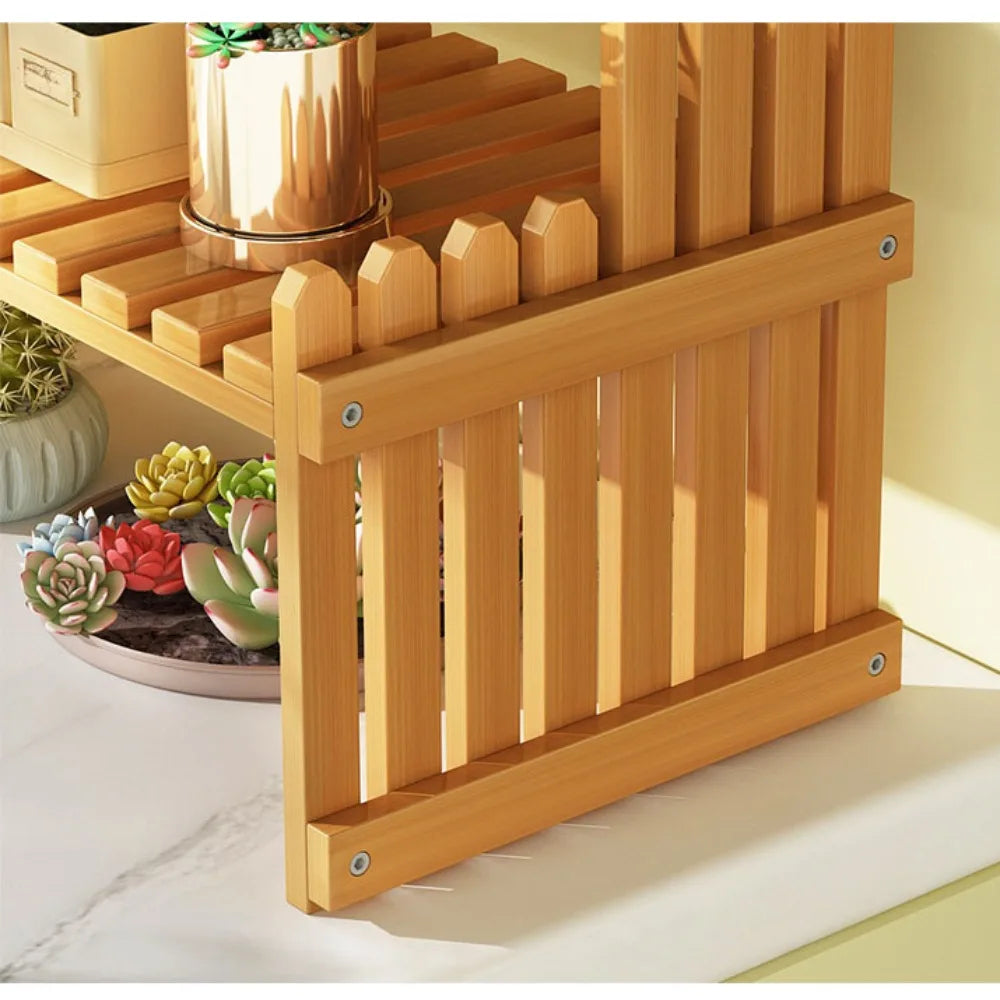 Indoor Plants Holder Wood Shelf