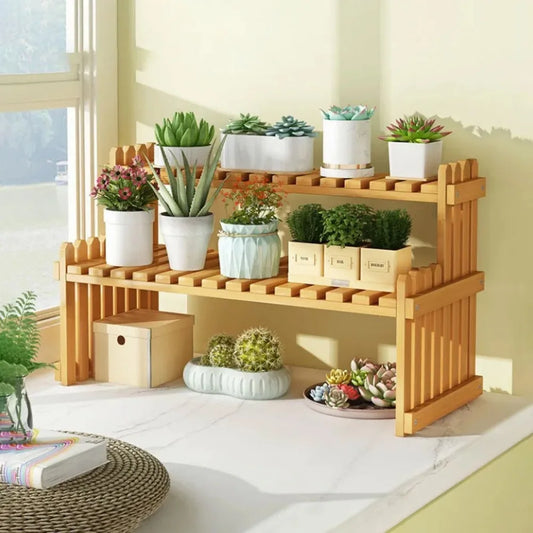 Indoor Plants Holder Wood Shelf