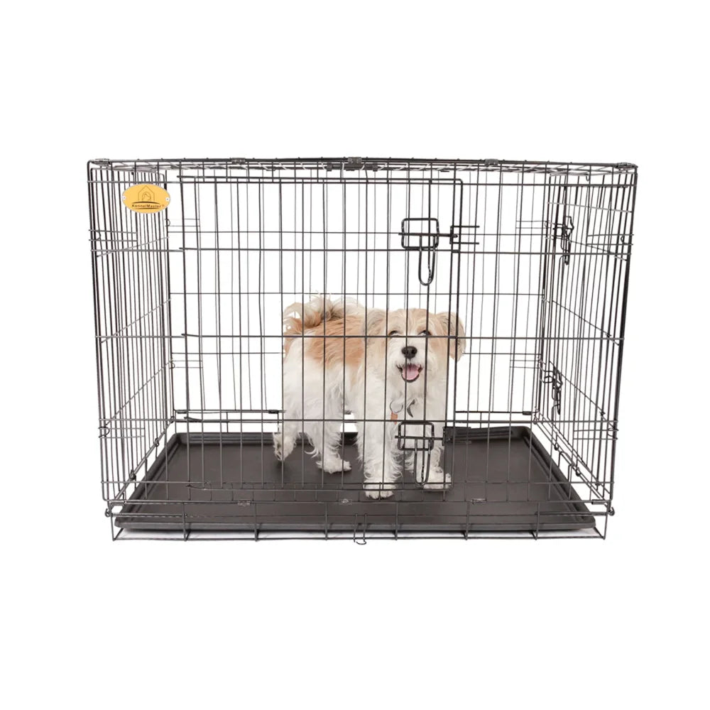 Double Door Folding Wire Dog Crate